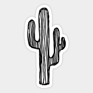 Cactus Doodle Black Sticker